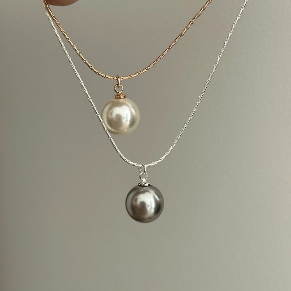 Downton Abby Style Luxury Swarovski Single Pearl Necklace
